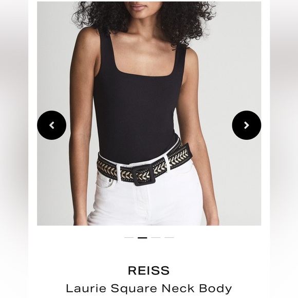 NWT REISS Laurie Square Neck Wide Straps sleeveless jersey Thong bodysuit top - Picture 8 of 17